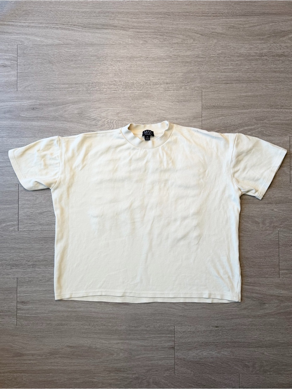 Boohoo Oversized Crewneck Short Sleeve Tee - Off-White